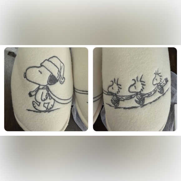 Peanuts Cream Snoopy Slippers - Picture 2 of 3